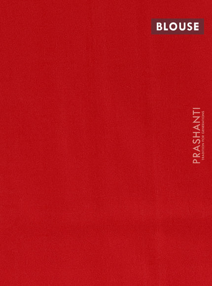 Ikat cotton saree cream and red with allover ikat weaves and simple border