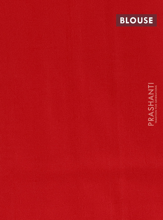 Ikat cotton saree cream and red with allover ikat weaves and simple border