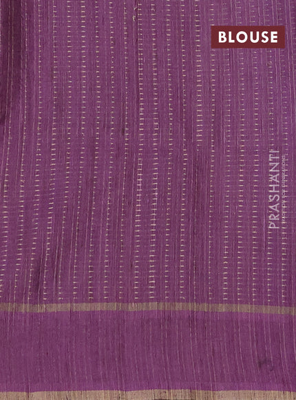 Semi matka saree deep jamun and mild purple with allover zari weaves and rettapet zari woven border