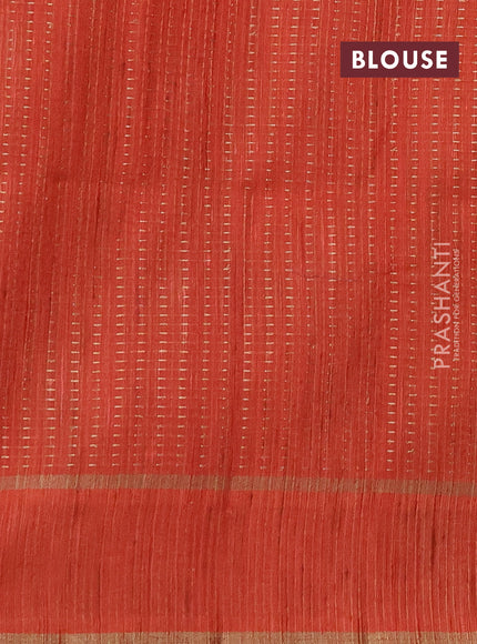 Semi matka saree pink and orange with allover zari weaves and rettapet zari woven border