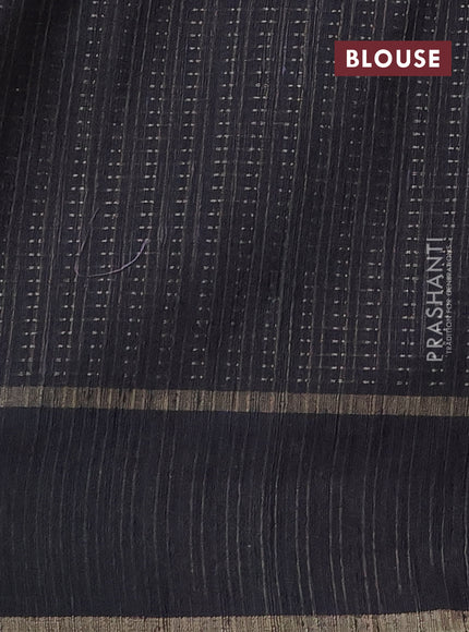 Semi matka saree mauve pink and black with allover zari weaves and rettapet zari woven border