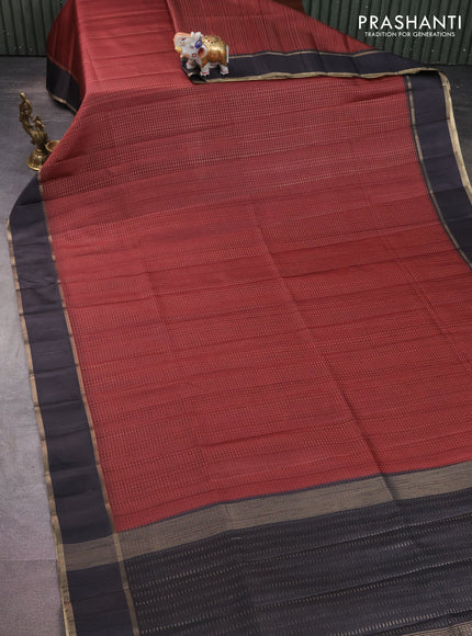 Semi matka saree maroon and black with allover zari weaves and rettapet zari woven border