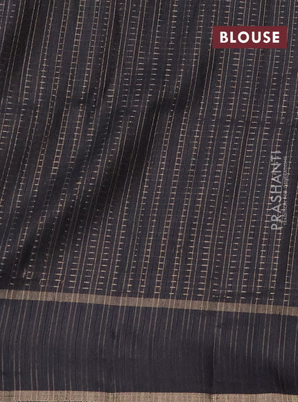 Semi matka saree maroon and black with allover zari weaves and rettapet zari woven border