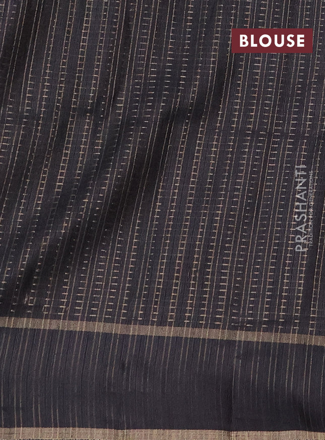 Semi matka saree maroon and black with allover zari weaves and rettapet zari woven border