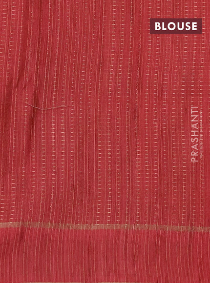Semi matka saree cream and red with allover zari weaves and rettapet zari woven border