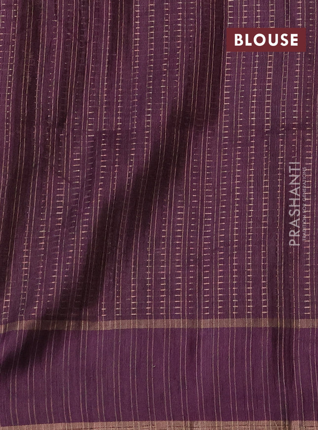 Semi matka saree lime green and deep purple with allover zari weaves and rettapet zari woven border