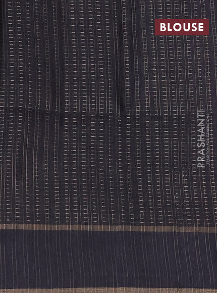 Semi matka saree maroon and black with allover zari weaves and rettapet zari woven border