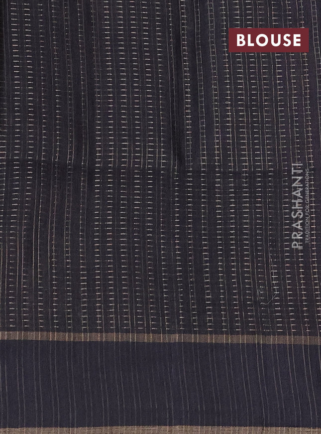 Semi matka saree maroon and black with allover zari weaves and rettapet zari woven border