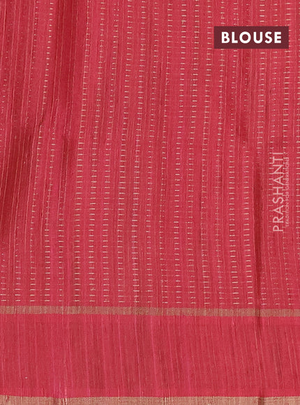 Semi matka saree orange and pink with allover zari weaves and rettapet zari woven border
