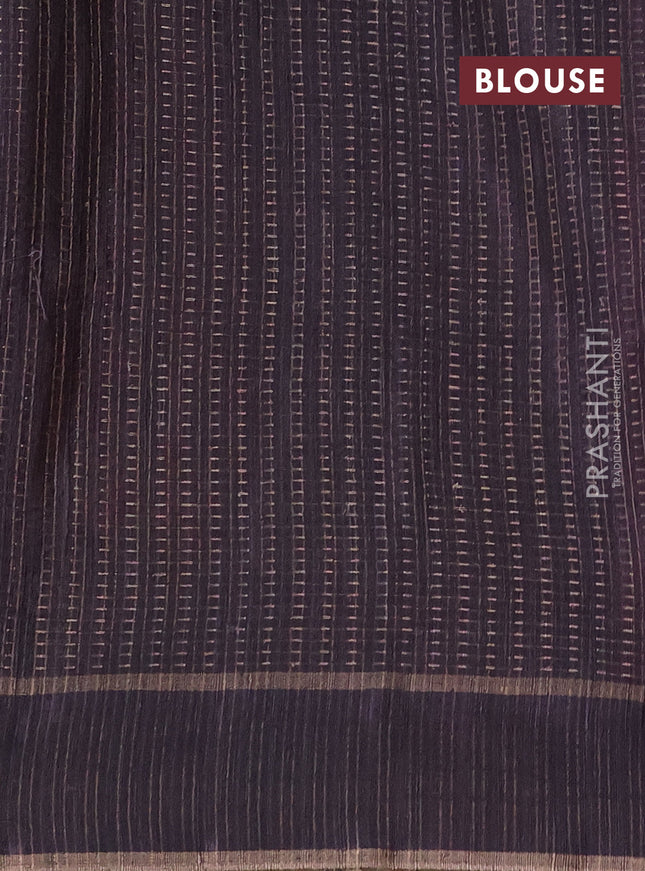 Semi matka saree red and deep jamun with allover zari weaves and rettapet zari woven border