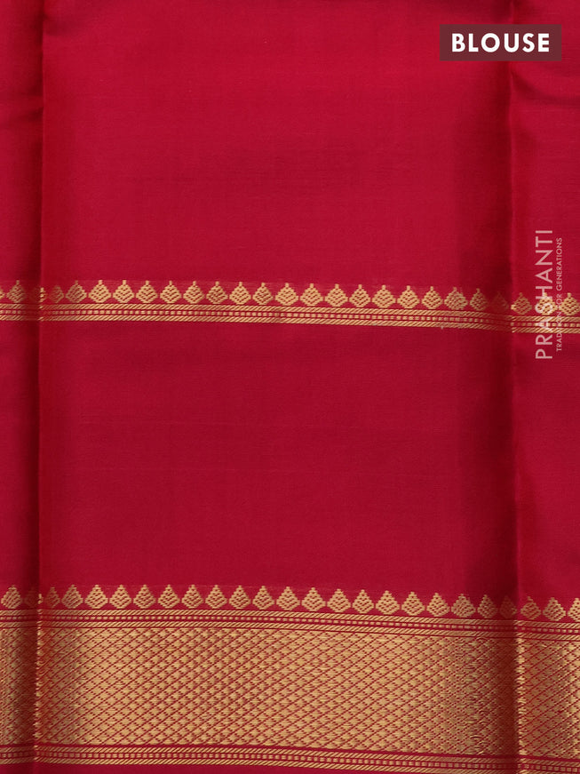 Pure kanchipuram silk saree pink with allover zari woven checked pattern and rettapet zari woven butta border