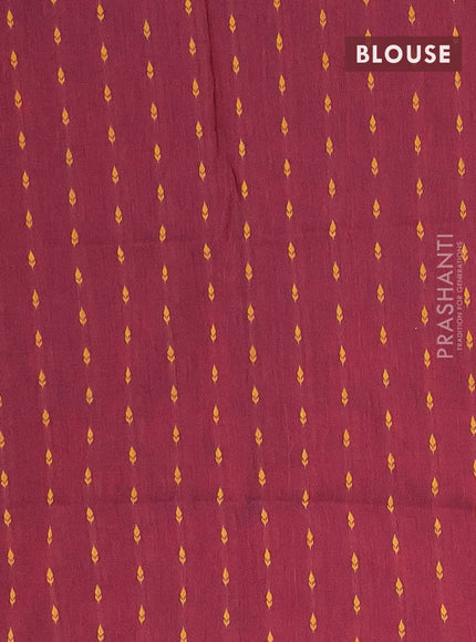 10 Yards chettinad cotton saree maroon and wine shade with plain body and thread woven border