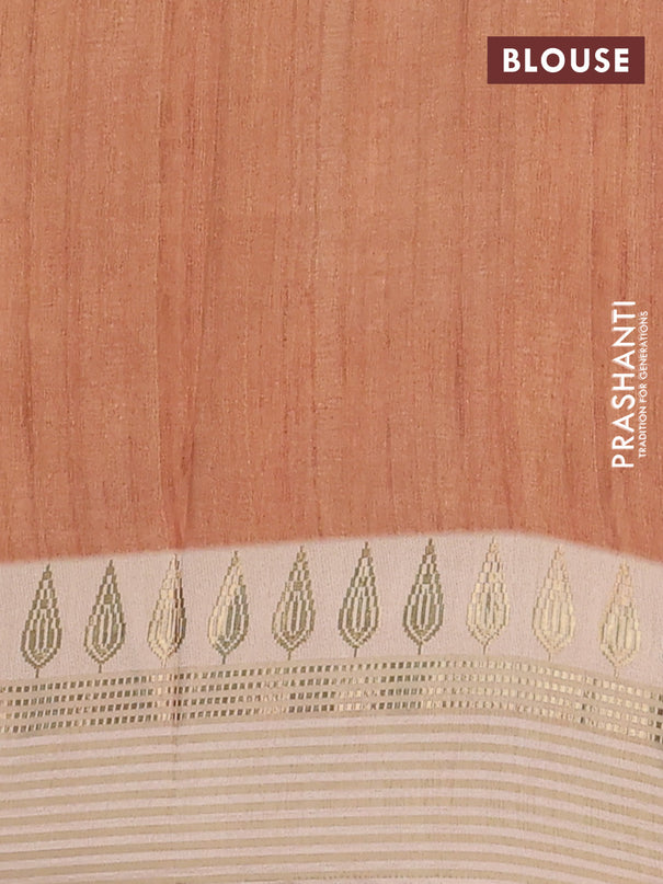 Semi tussar saree mustard yellow and beige with allover kalamkari prints and zari woven border