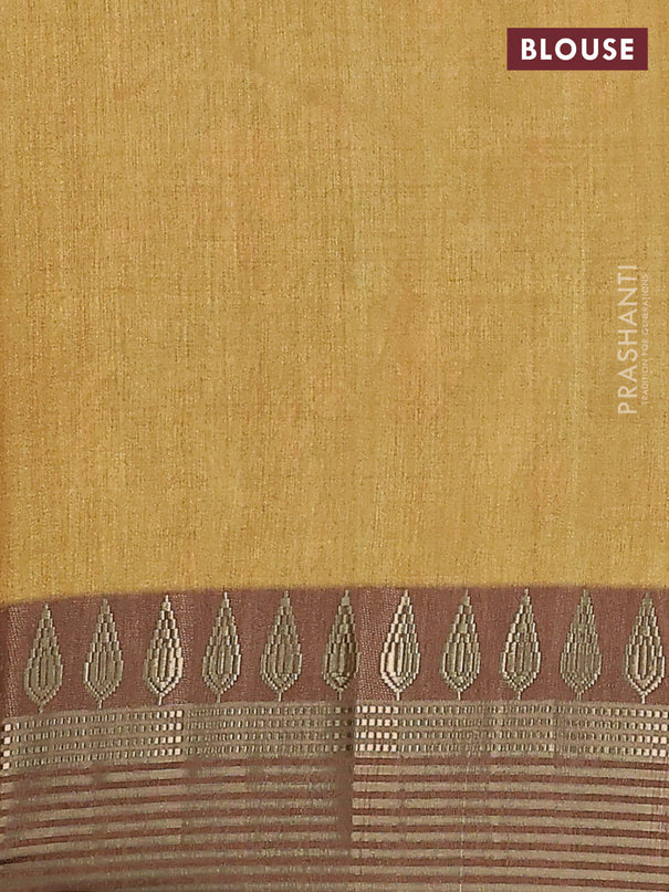 Semi tussar saree red shade and brown with allover kalamkari prints and zari woven border