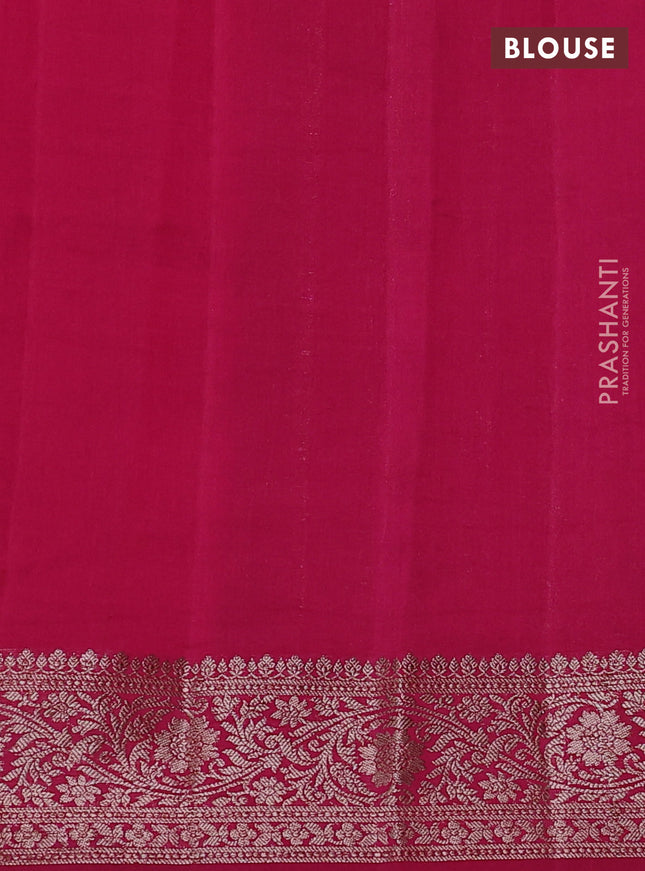 Chiniya silk saree blue and pink with woven buttas and woven border