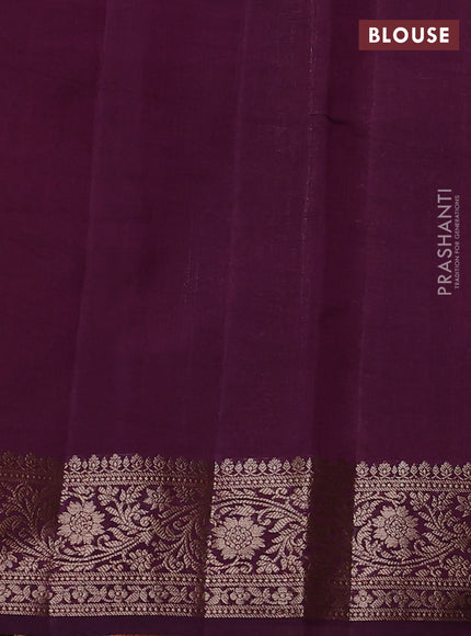 Chiniya silk saree orange and wine shade with woven buttas and woven border