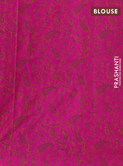 Uppada block printed silk saree dual shade of pinkish orange and pink with butta prints and long printed border