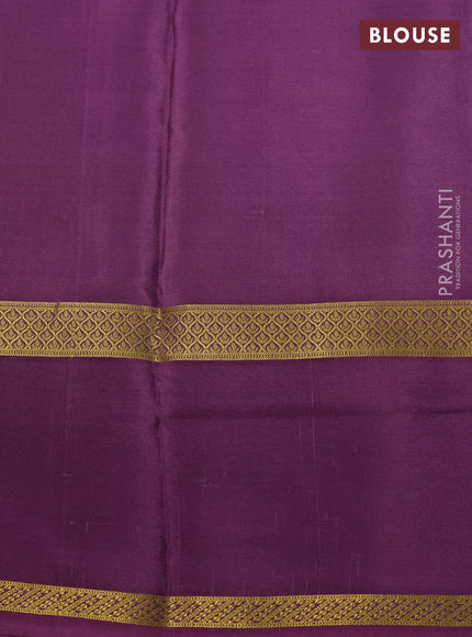 Pure mysore silk saree multi colour and wine shade with allover checks & geometric prints and rettapet zari woven border
