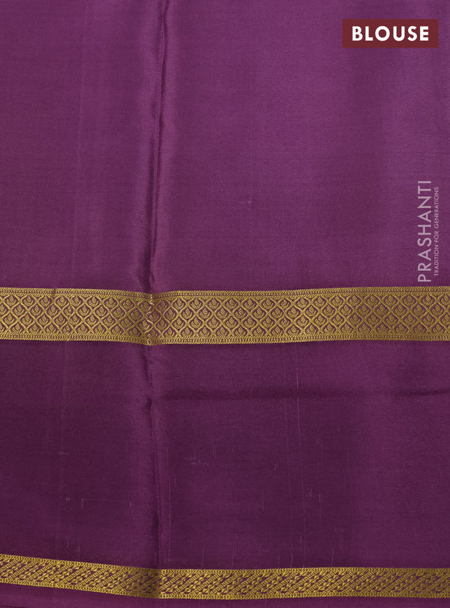 Pure mysore silk saree multi colour and wine shade with allover checks & geometric prints and rettapet zari woven border