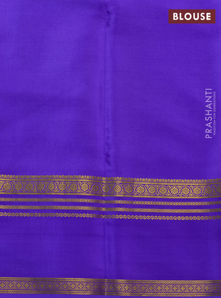 Pure mysore silk saree off white and lavender with allover shibori prints and rettapet zari woven border