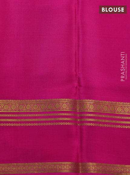 Pure mysore silk saree baby pink and pink with allover shibori prints and rettapet zari woven border