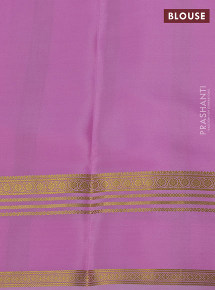 Pure mysore silk saree baby pink with allover shibori prints and rettapet zari woven border