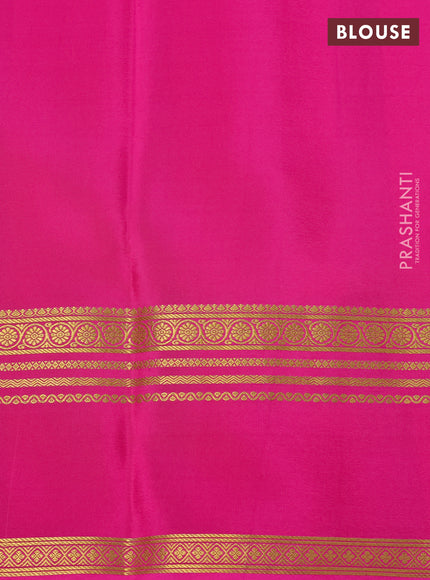 Pure mysore silk saree pink with allover shibori prints and rettapet zari woven border