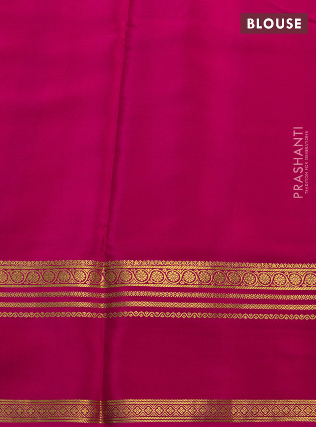 Pure mysore silk saree light pink and pink with allover shibori prints and rettapet zari woven border