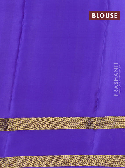 Pure mysore silk saree lavender and violet with allover shibori prints and rettapet zari woven border