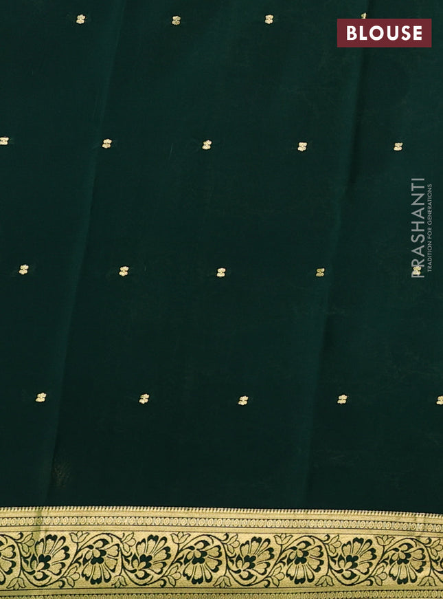 Pure mysore silk saree light pink and green with zari woven buttas and zari woven border