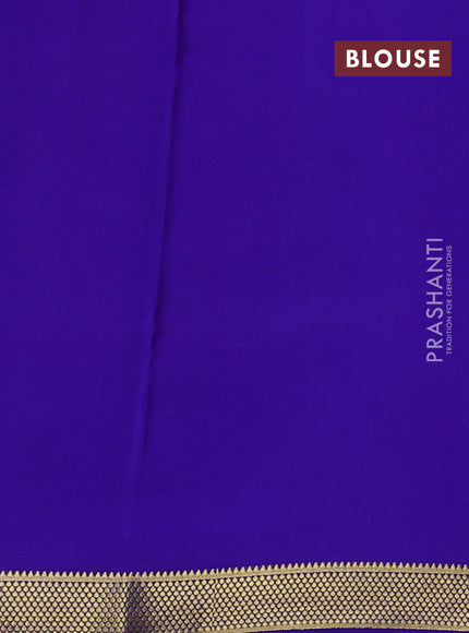 Pure mysore silk saree orange and violet with allover zari checked pattern and zari woven border