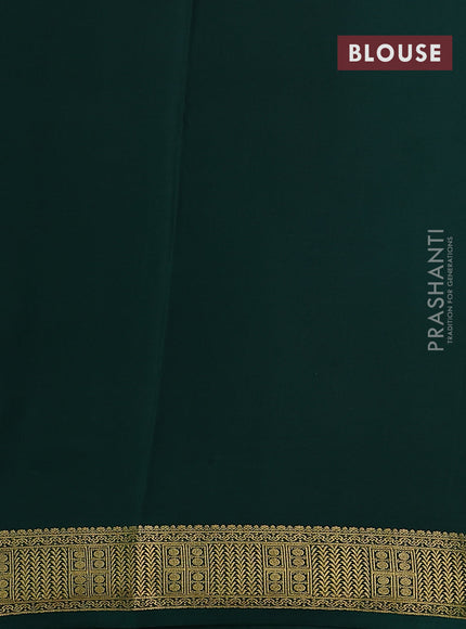 Pure mysore silk saree wine shade and dark green with allover zari checked pattern and zari woven border