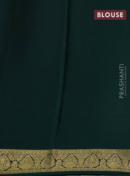 Pure mysore silk saree light pink and green with allover zari checked pattern and zari woven border