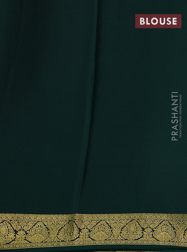 Pure mysore silk saree light pink and green with allover zari checked pattern and zari woven border