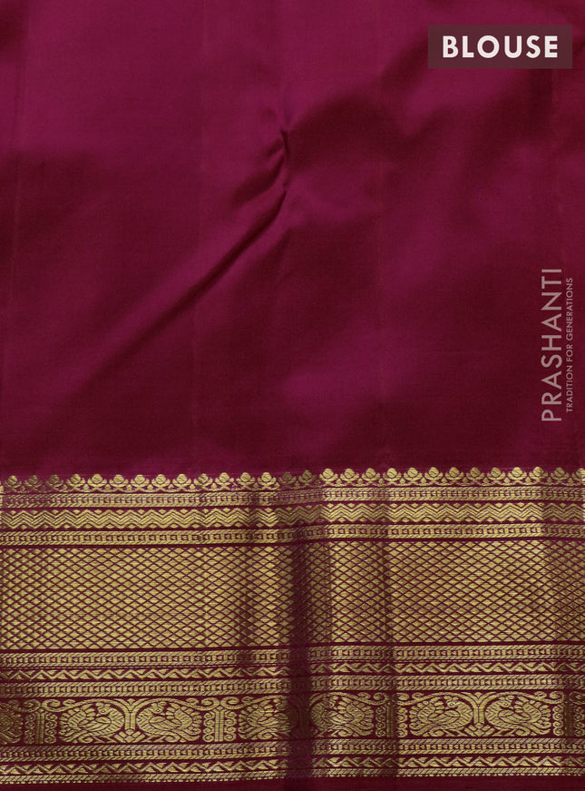 Pure kanchipuram silk saree maroon with allover zari woven brocade weaves and zari woven border