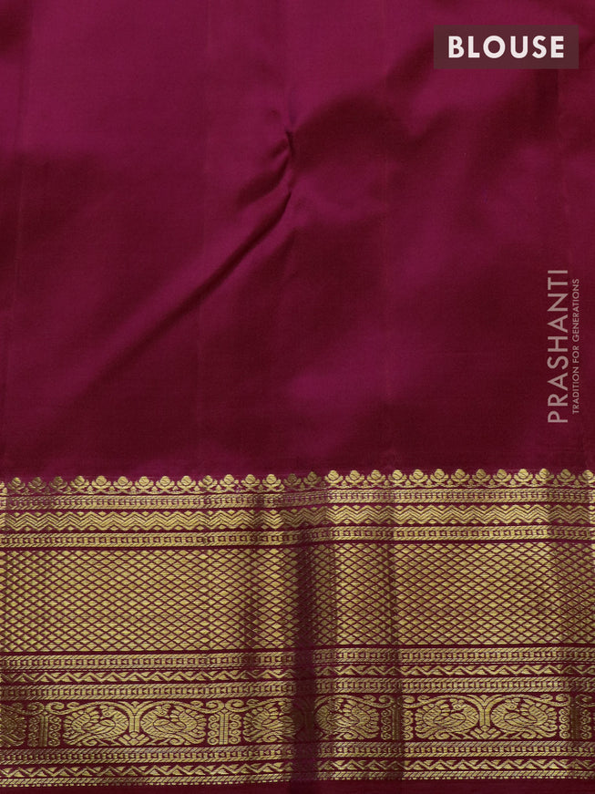 Pure kanchipuram silk saree maroon with allover zari woven brocade weaves and zari woven border