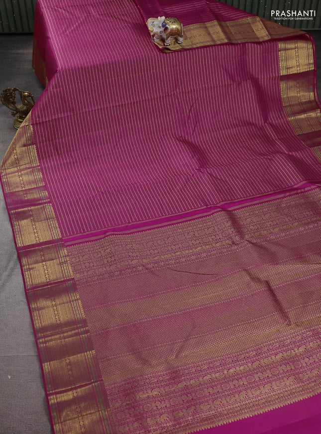 Pure kanchipuram silk saree pink with allover zari woven brocade weaves and zari woven border