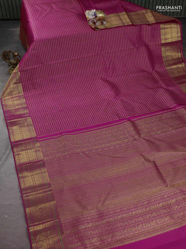 Pure kanchipuram silk saree pink with allover zari woven brocade weaves and zari woven border