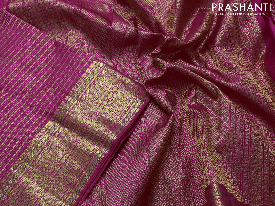 Pure kanchipuram silk saree pink with allover zari woven brocade weaves and zari woven border