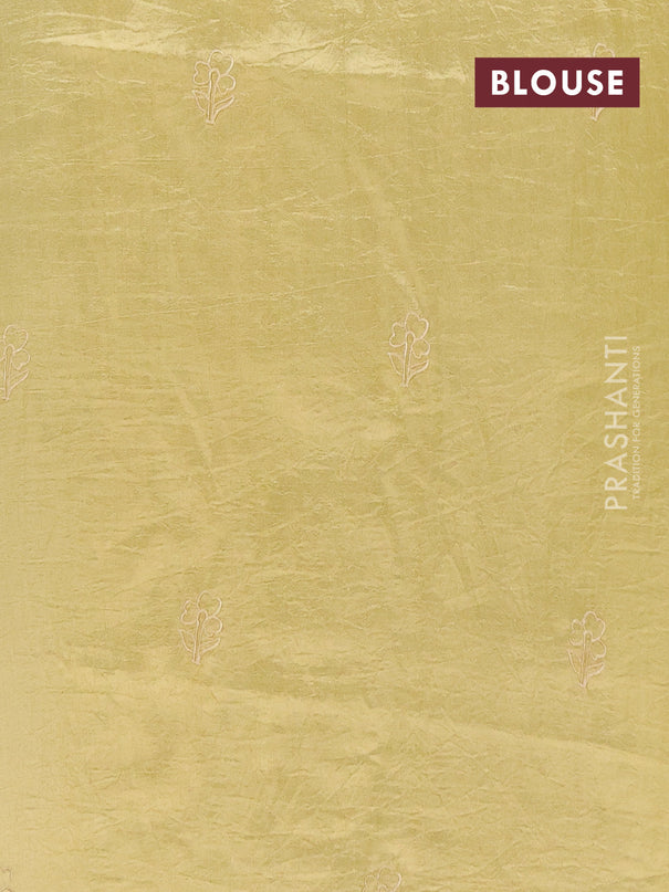Semi tussar saree mustard shade with floral embroidery work and applique work border