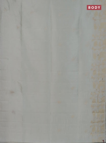 Semi tussar saree cream with floral embroidery work and applique work border