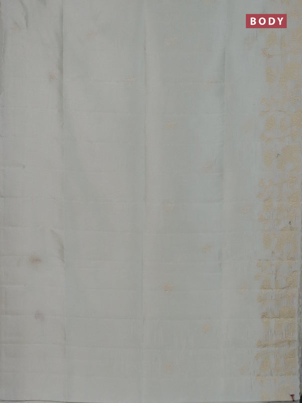 Semi tussar saree cream with floral embroidery work and applique work border