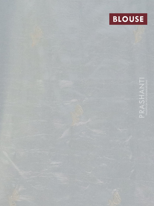 Semi tussar saree cream with floral embroidery work and applique work border