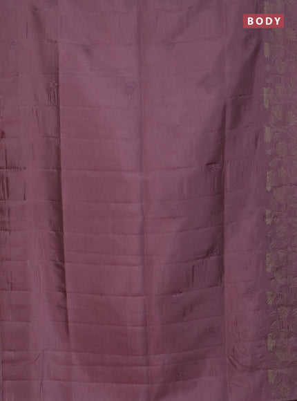 Semi tussar saree pastel pink with floral embroidery work and applique work border