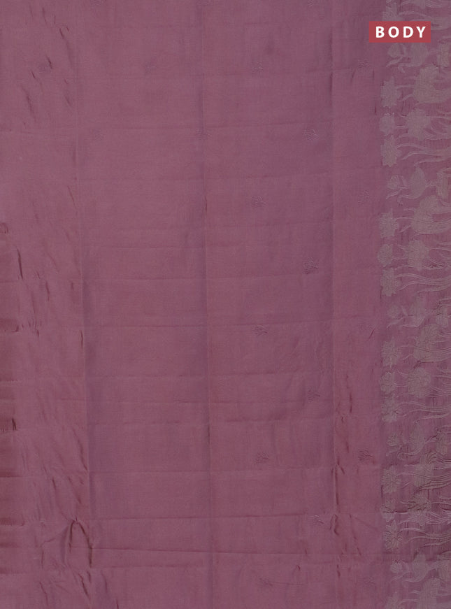 Semi tussar saree pastel pink with floral embroidery work and applique work border