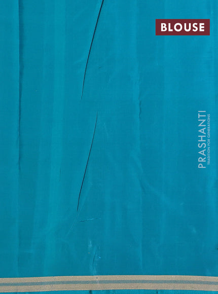 Pure kanchipuram silk saree lavender and teal green with allover self emboss and zari woven border