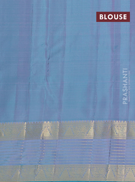 Pure kanchipuram silk saree mauve pink and teal green with zari woven buttas and rich zari woven border