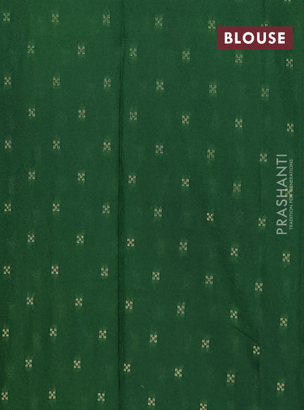 Semi mysore silk saree light green and green with allover zari checked pattern and zari woven border
