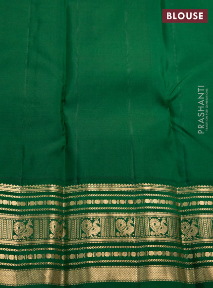 Pure kanchipuram silk saree red and green with annam zari woven buttas and zari woven korvai border