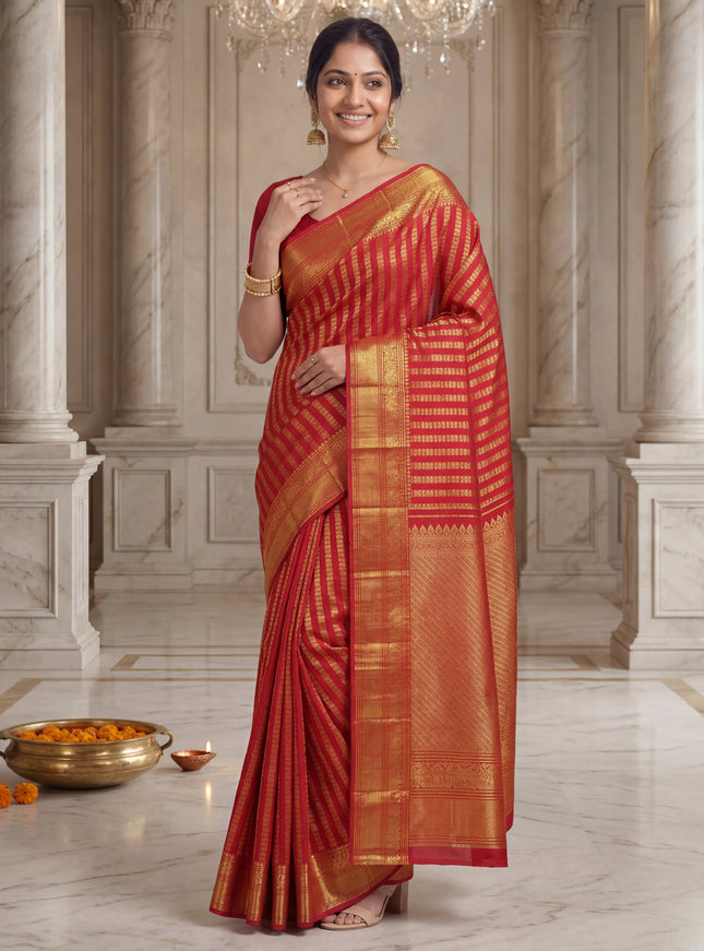 Pure kanchipuram silk saree maroon with allover annam & mayil chakram buttas and zari woven border